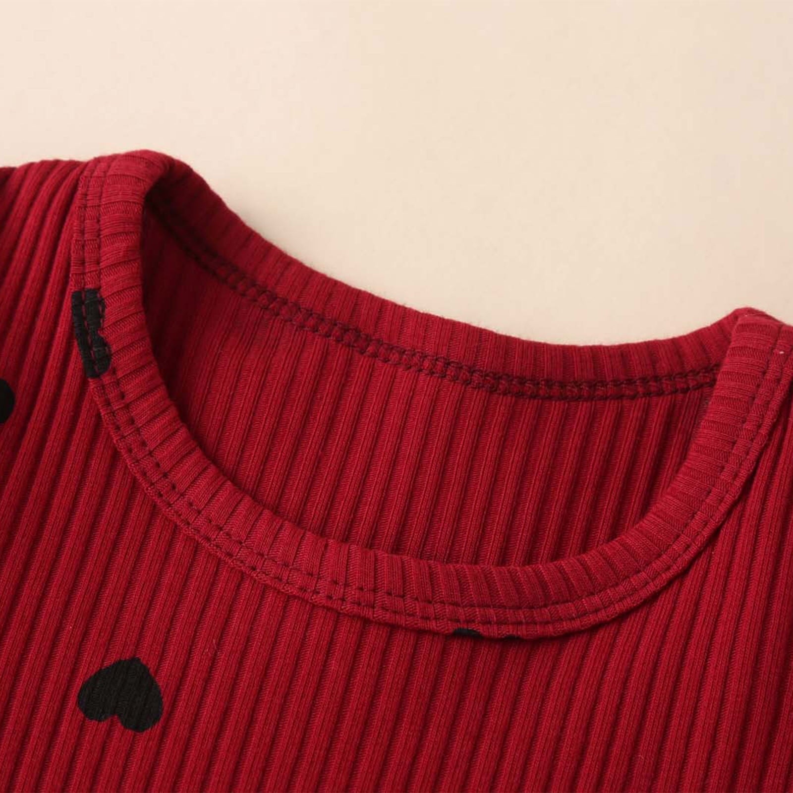 BLVB Newborn Baby Girl Clothes Ruffle Long Sleeve Romper Tops Pants Headband Infant Cute Heart Print Fall Outfits