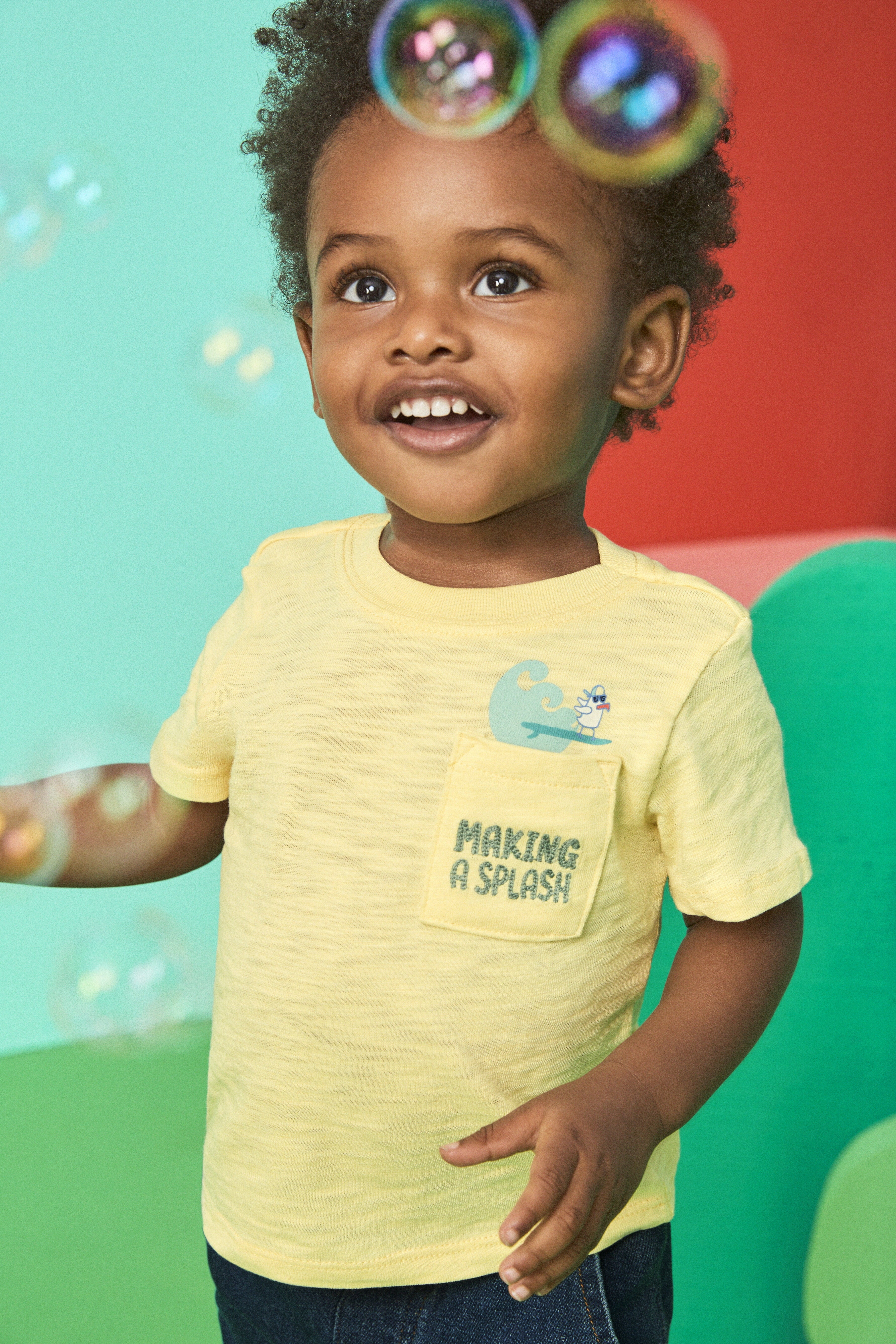 Garanimals Baby Boy Short Sleeve Brushed Jersey T-Shirt with Pocket, Sizes 0-24 Months