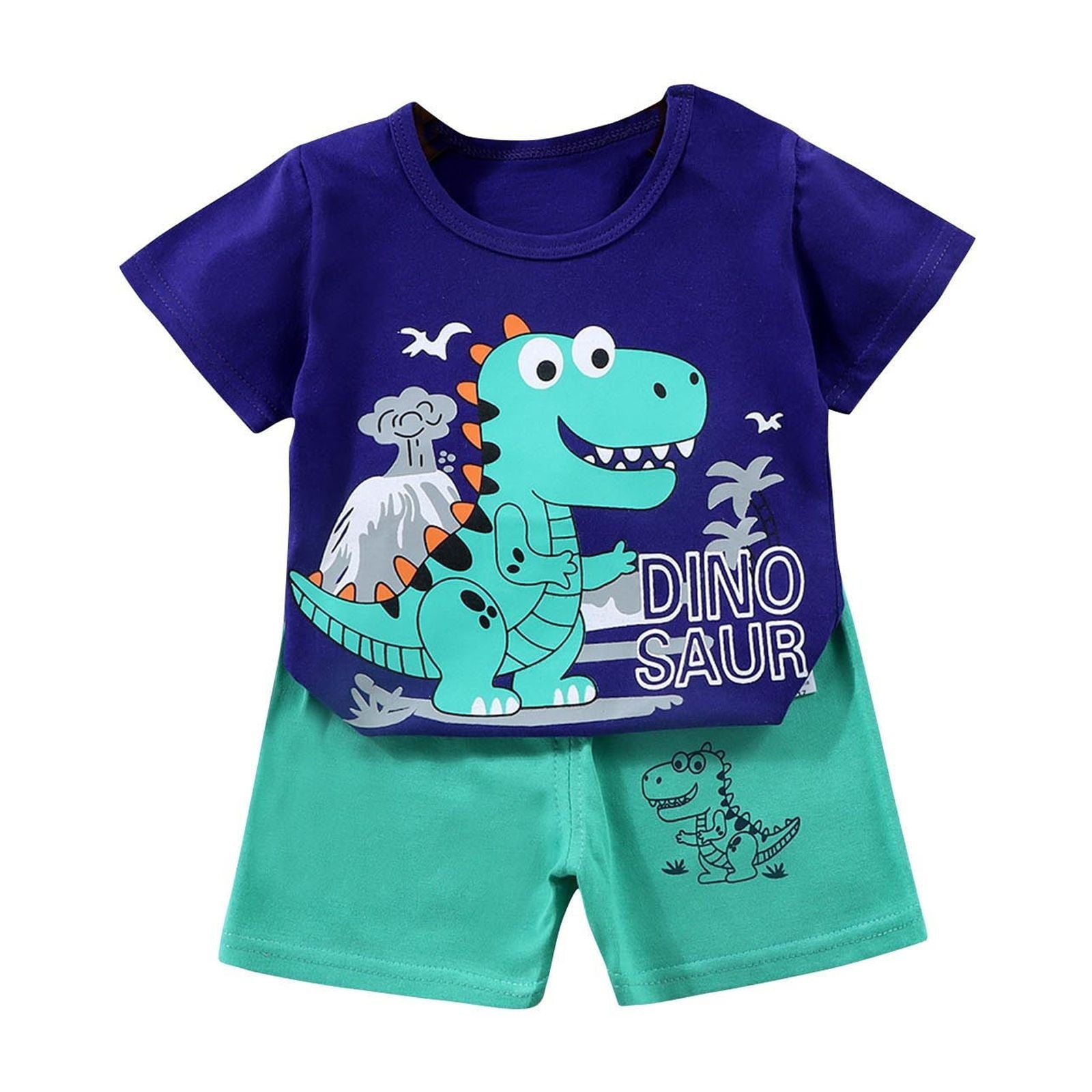 WRKEKC Summer Outfits for Girls, Baby Girl Outfits, Trendy Girls' Casual Short Sleeve Round Neck Collar Botton Printed Short Pants Sets