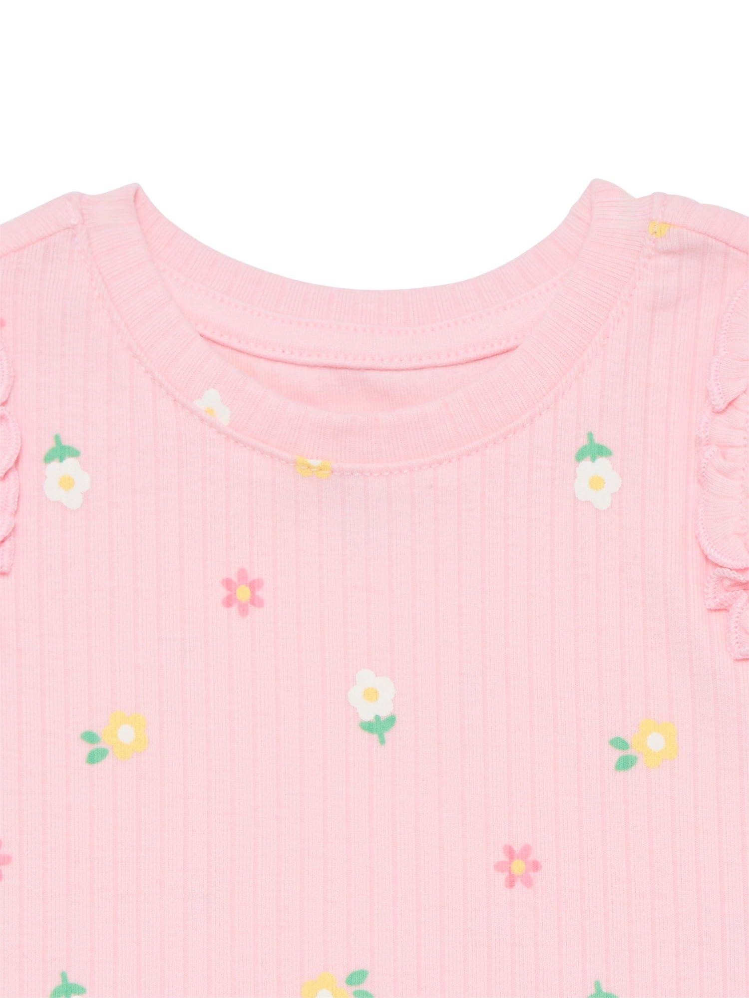 Wonder Nation Baby Girls Tee with Flutter Sleeves, Sizes 0-24 Months