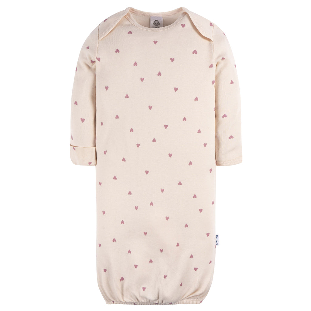 Gerber Baby Neutral Lap Shoulder Gowns, 4-Pack, Preemie-0/6 Months
