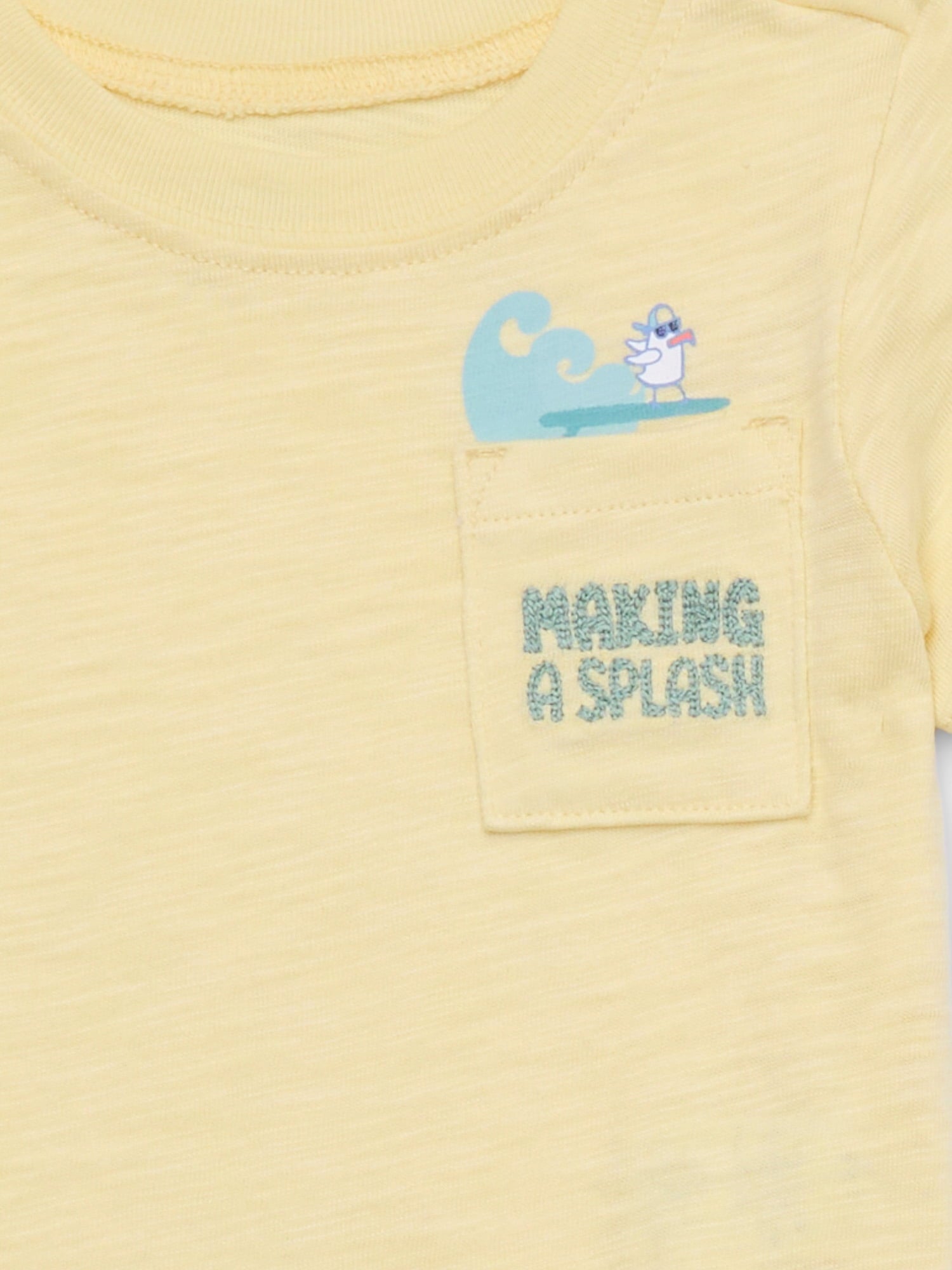 Garanimals Baby Boy Short Sleeve Brushed Jersey T-Shirt with Pocket, Sizes 0-24 Months