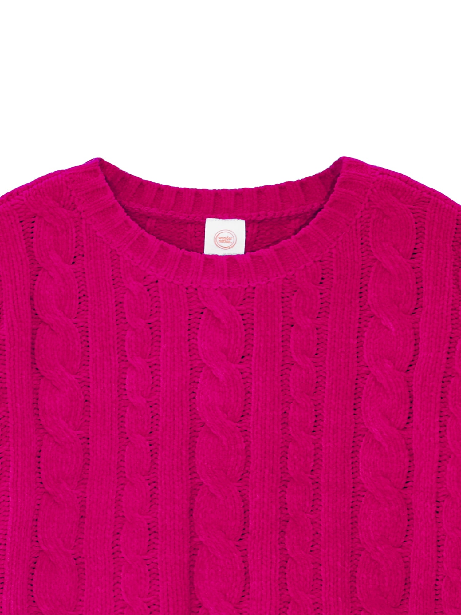 Wonder Nation Toddler Girls Cable Knit Sweater, Sizes 12M-5T