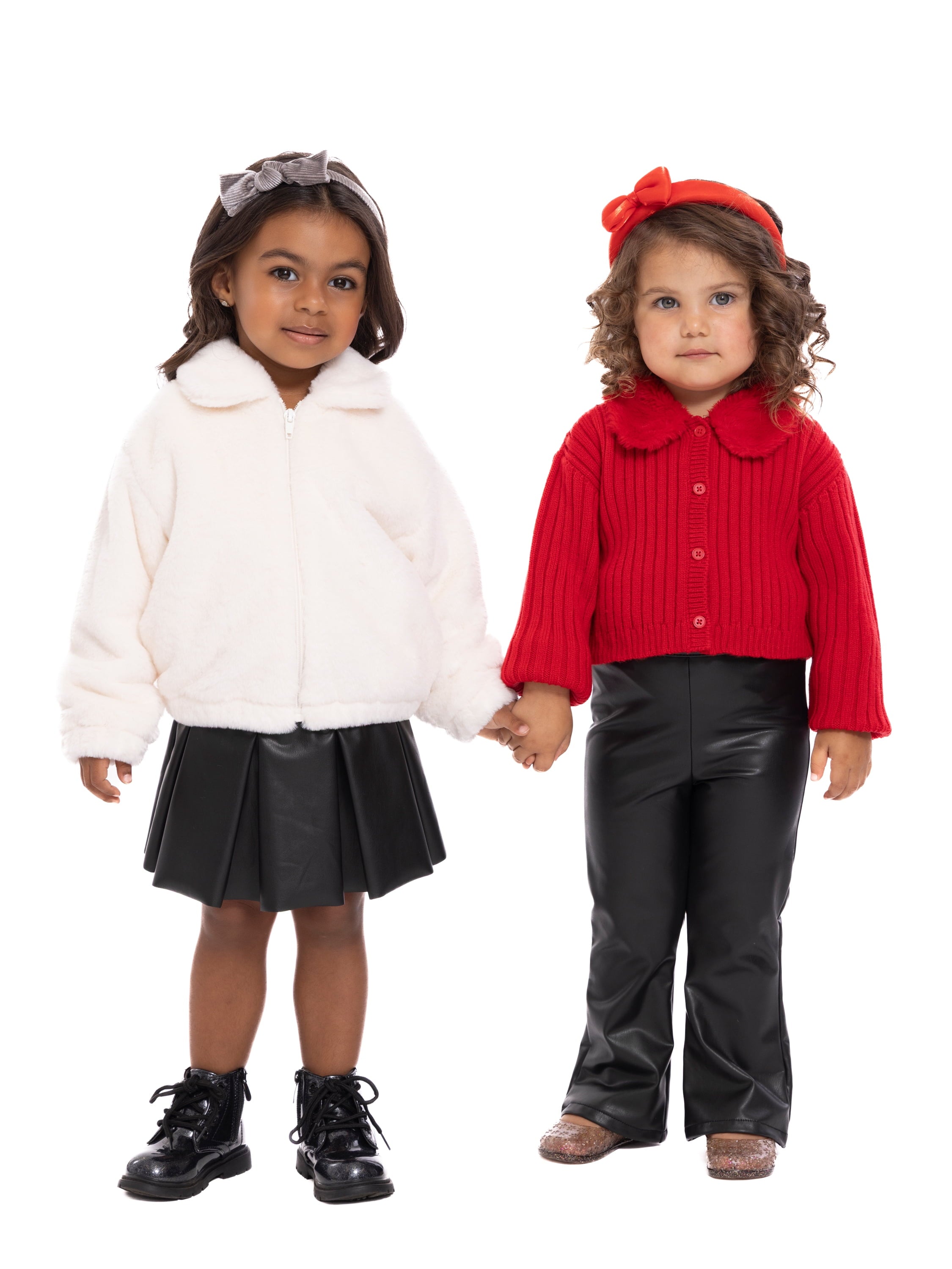 Wonder Nation Toddler Girls Cardigan Sweater with Faux Fur Collar, Lightweight, Sizes 12M-5T