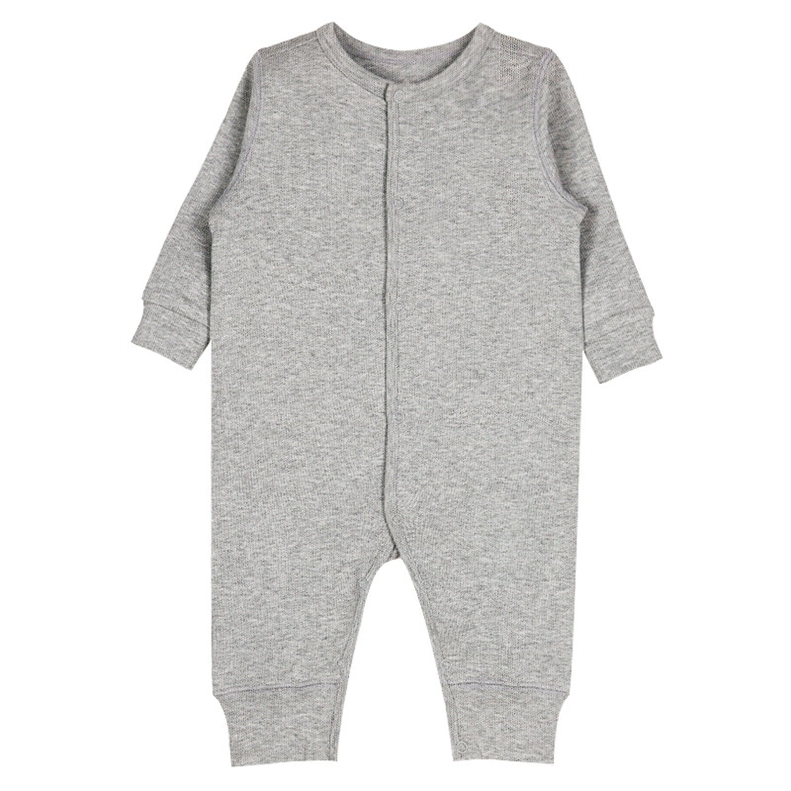Baby Infant Onesies Soft Cotton Knit Bodysuit Toddlers Newborn Clothes 3M-18M Long Sleeve Button Up Rompers (12-18 Months, Gray)