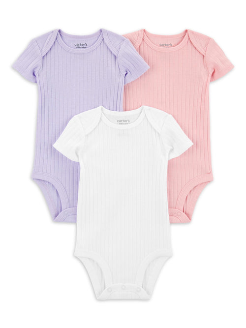 Carter's Child of Mine Baby Girl Bodysuits, 3-Pack, Sizes Preemie-18 Months