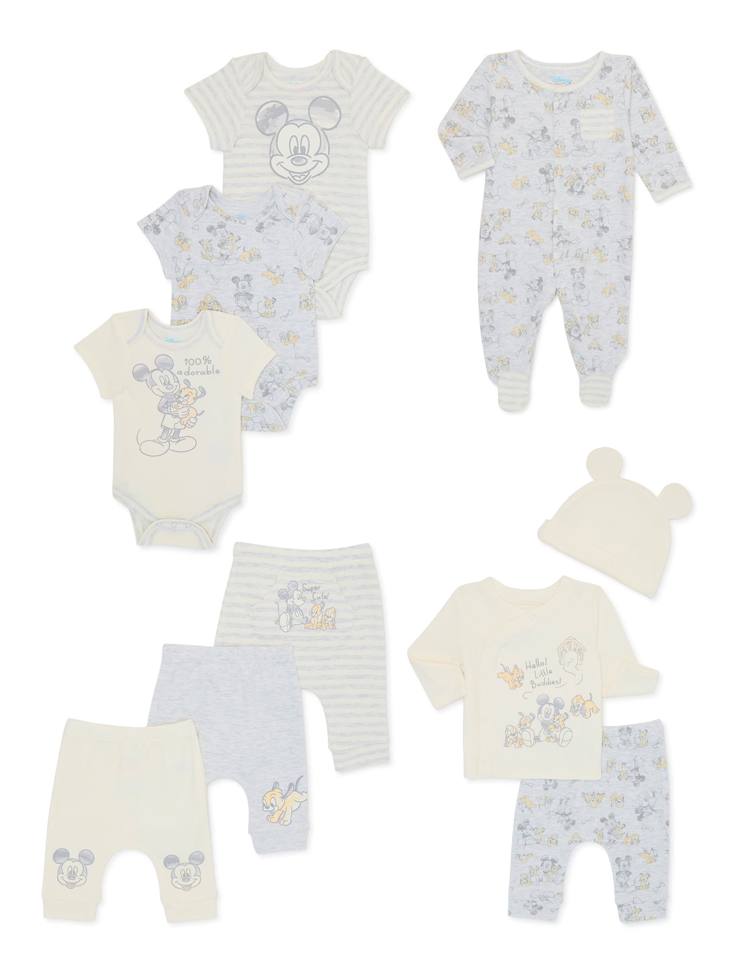 Disney Baby Wishes + Dreams Mickey Mouse Layette Shower Gift Set Bundle, 13-Piece, Sizes NB-3/6M