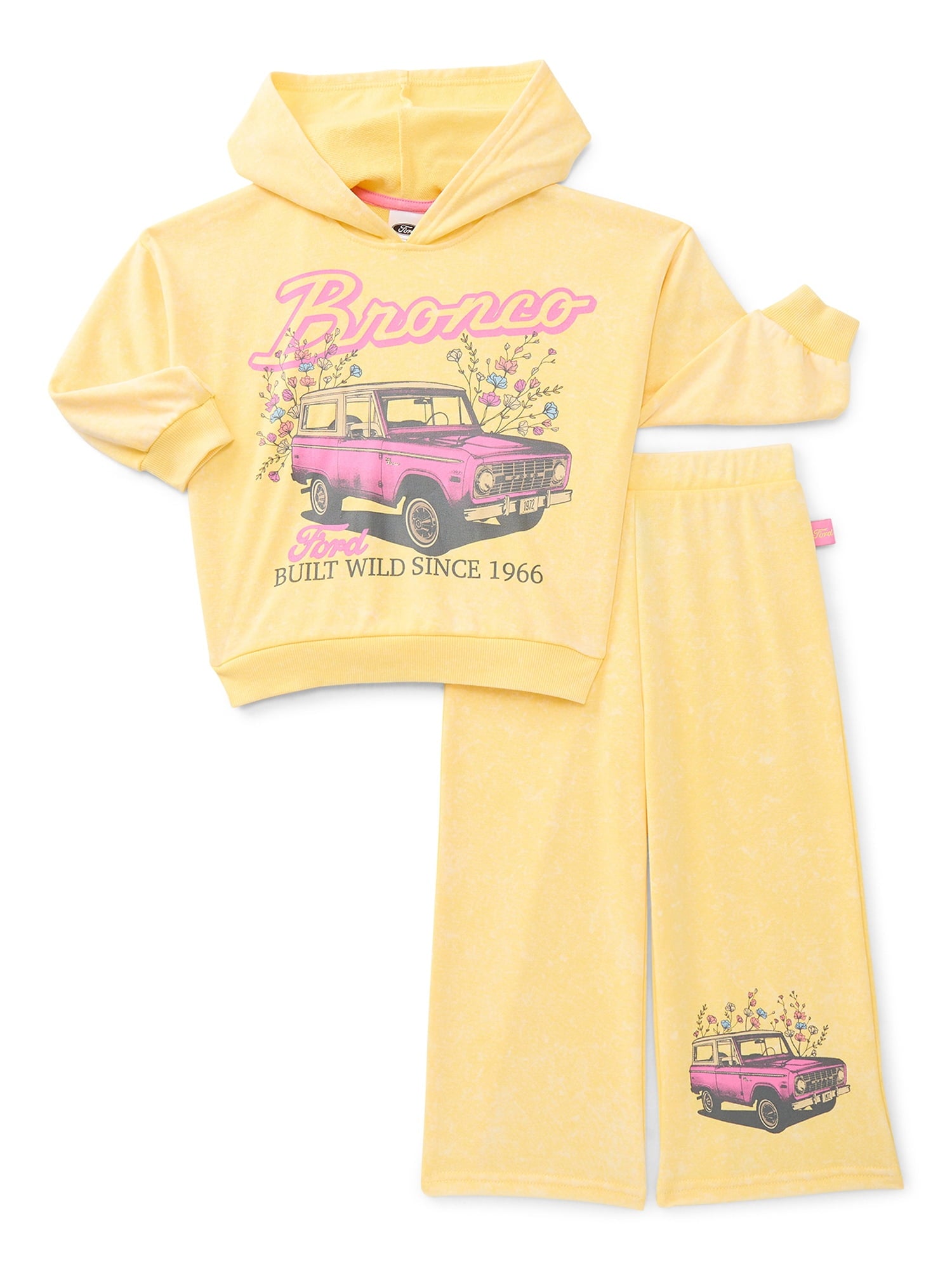 Ford Bronco Toddler Girls Long Sleeve Graphic Hoodie and Matching Sweatpants Set, 2-Piece, Sizes 12M-5T