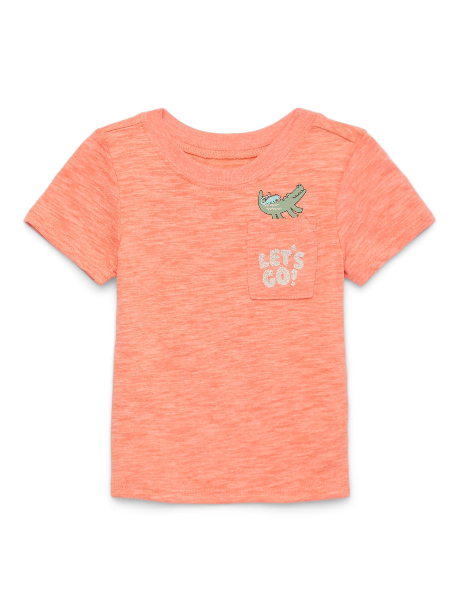 Garanimals Baby Boy Short Sleeve Brushed Jersey T-Shirt with Pocket, Sizes 0-24 Months