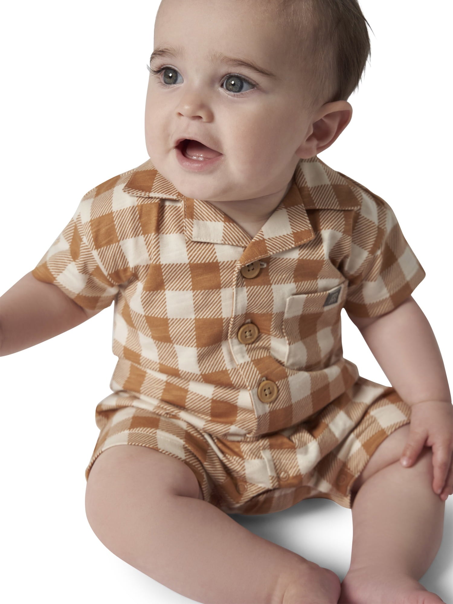 Modern Moments by Gerber Baby Boy Short Sleeve Romper, Sizes 0/3 Months - 24 Months