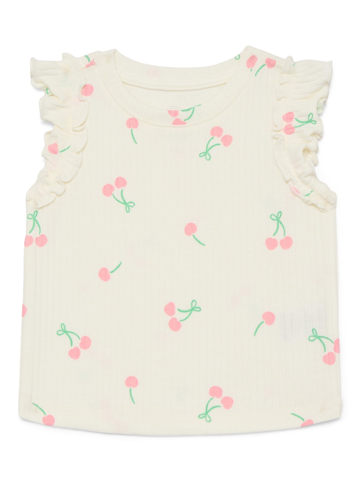 Wonder Nation Baby Girls Tee with Flutter Sleeves, Sizes 0-24 Months