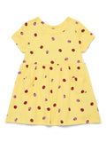 Wonder Nation Baby Girls Dress with Short Sleeves, Sizes 0-24 Months