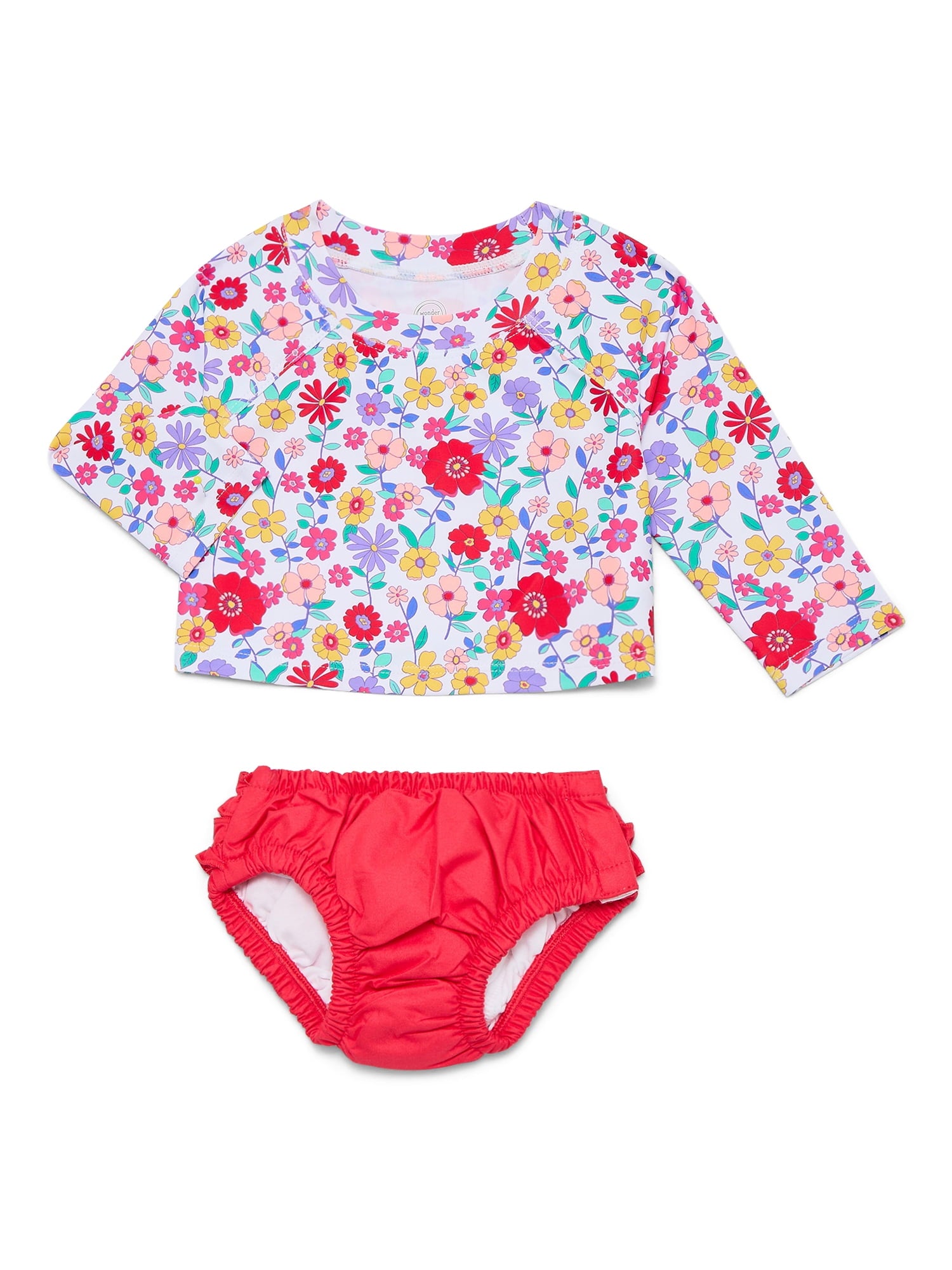 Wonder Nation Baby Diaper Cover Swimsuit, 2-Piece, Size 0/3-12M