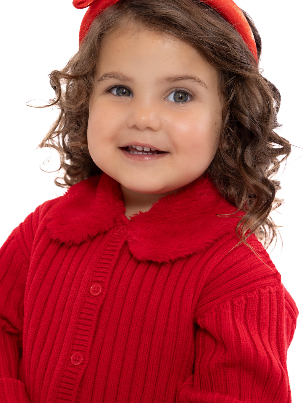 Wonder Nation Toddler Girls Cardigan Sweater with Faux Fur Collar, Lightweight, Sizes 12M-5T