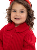 Wonder Nation Toddler Girls Cardigan Sweater with Faux Fur Collar, Lightweight, Sizes 12M-5T
