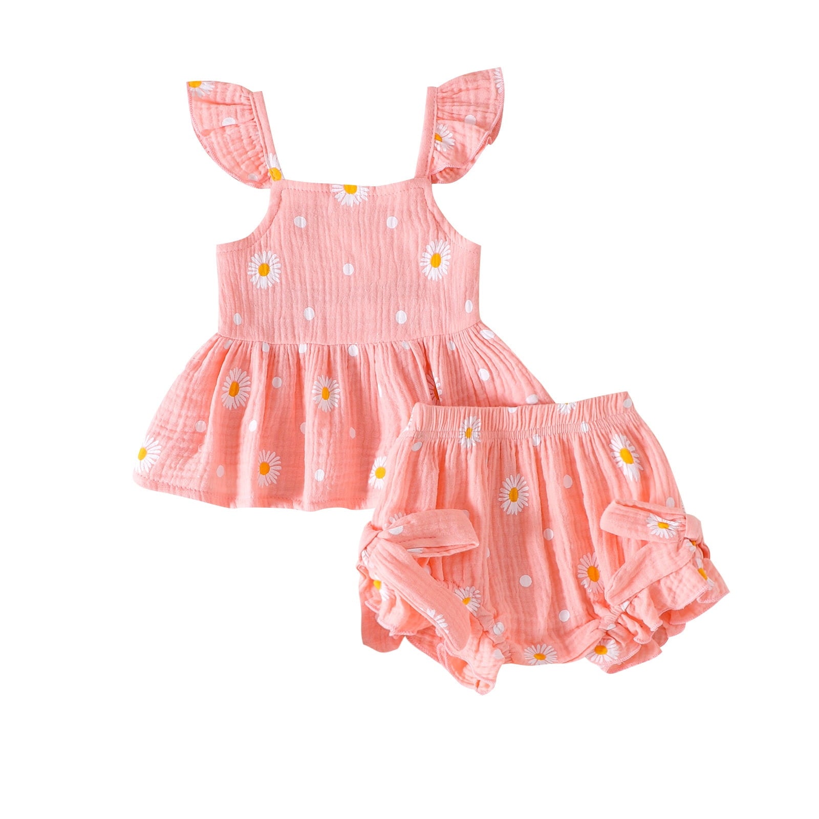 Zanarzt Baby Girl Clothes Newborn Spring Toddler Baby Girl Summer Clothes Daddys Girl Plaid T Shirt Top Shorts Set Outfit Pink,12-18 Months