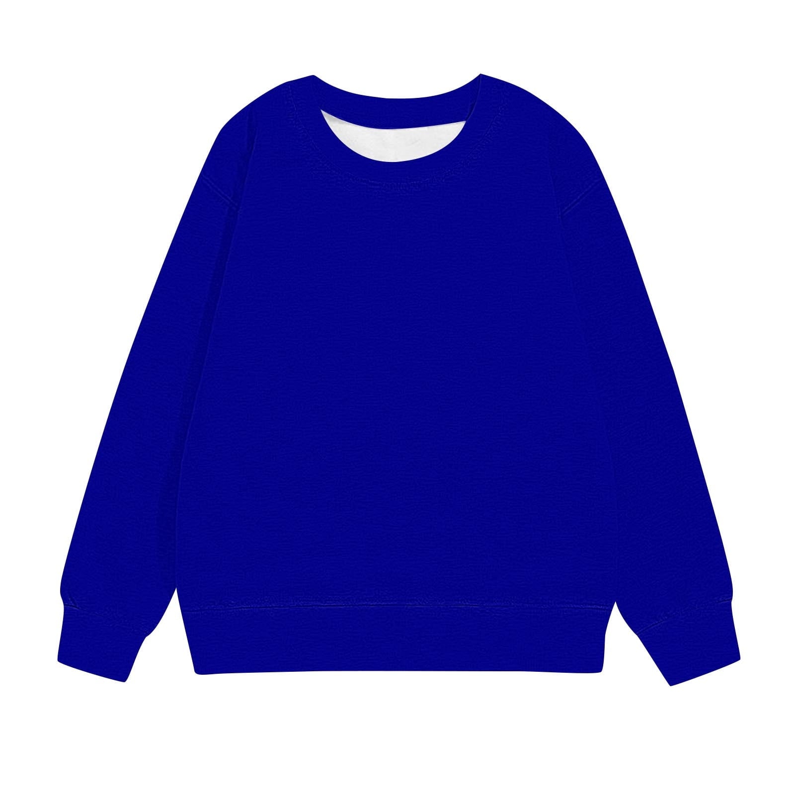 biudgviw Children's Oversized Sweatshirt Soft Crewneck Long Sleeve Pullover Shirts Fall Comfy Lounge Basic Tops 1-12 Years