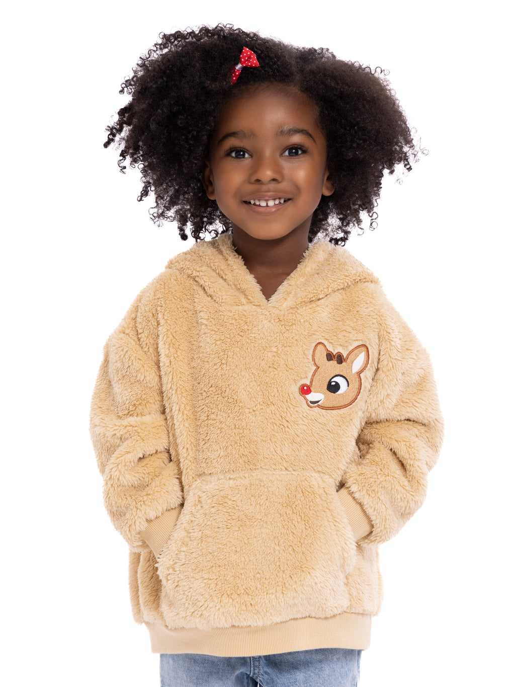 Rudolph the Red-Nosed Reindeer Toddler Girls Plush Cosplay Hoodie, Sizes 12M-5T