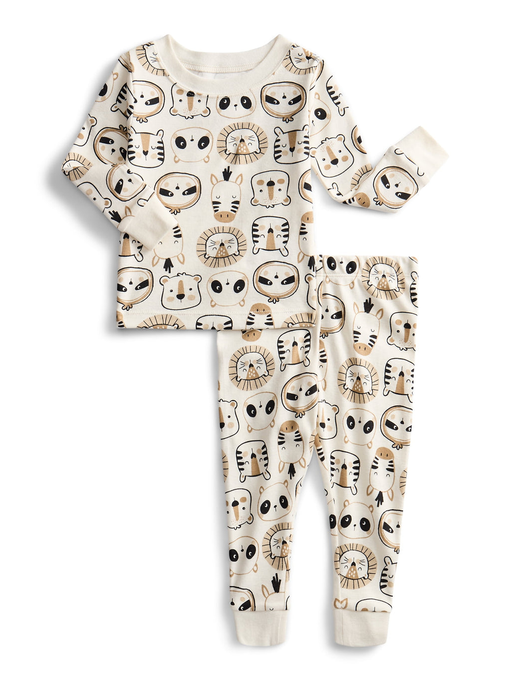 Wonder Nation Toddler Boys or Girls Cotton Snug Fit Long Sleeve Pajama Top and Pants Set, 4-Piece, Sizes 12M-5T