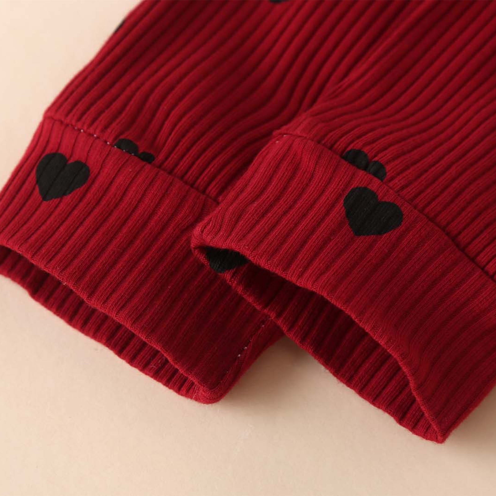 BLVB Newborn Baby Girl Clothes Ruffle Long Sleeve Romper Tops Pants Headband Infant Cute Heart Print Fall Outfits