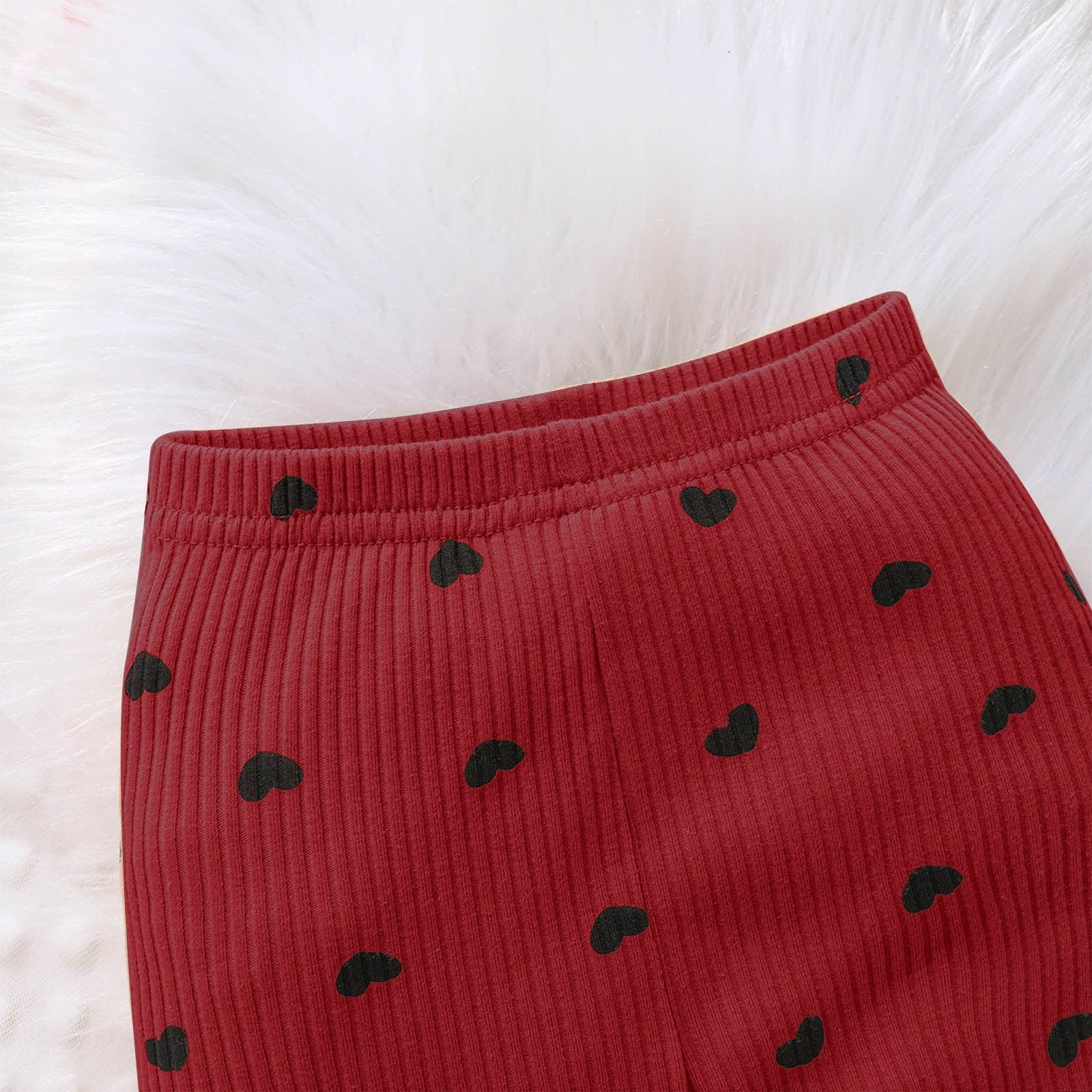 yillto Toddler Girls 2 Piece Set Crew Neck Print Long Sleeve Pullover Top Stretch Waist Straight Leg Pants Set