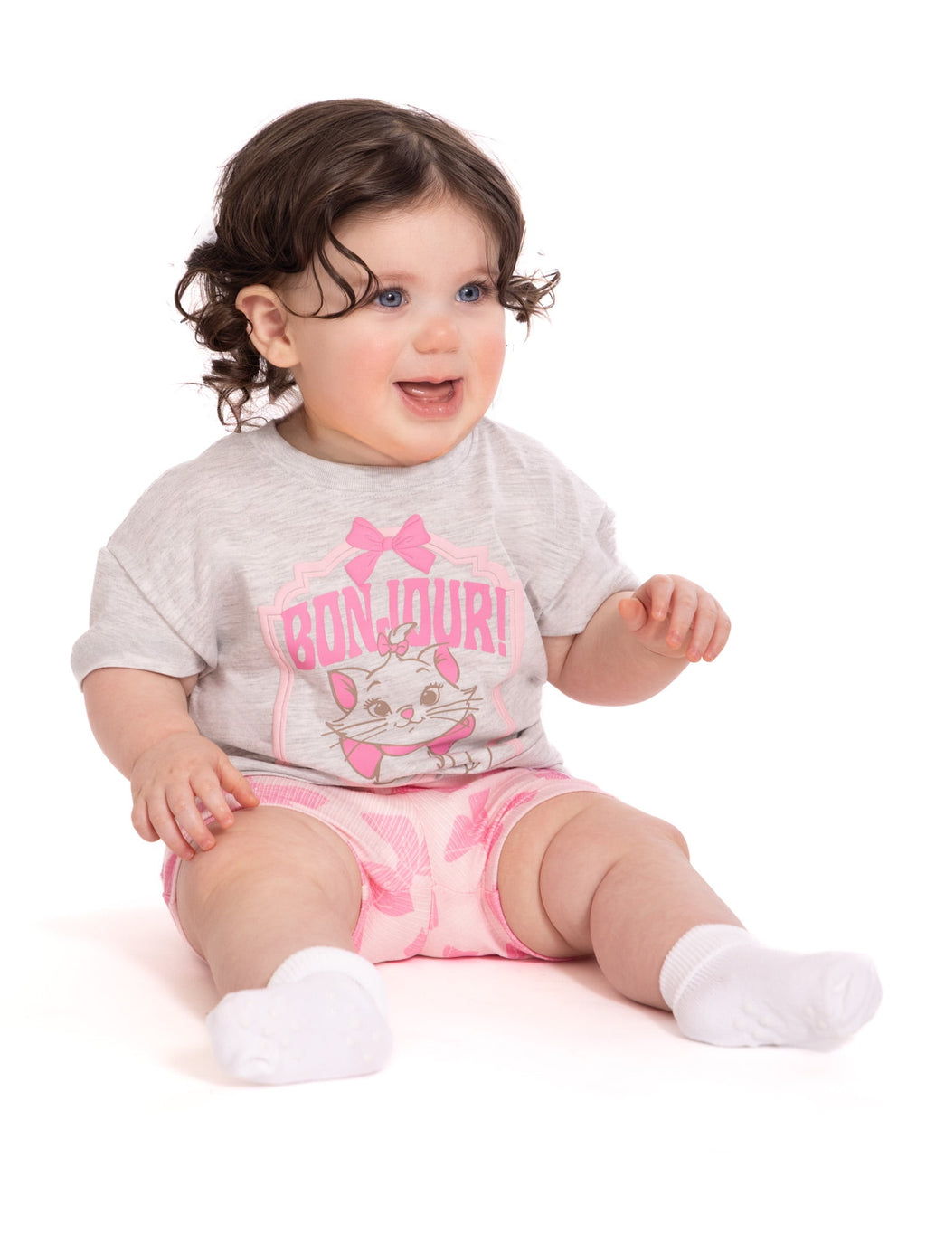 Disney Classics Marie Baby Girls Graphic Tee and Shorts Set, 2-Piece, Sizes 0/3M-24M