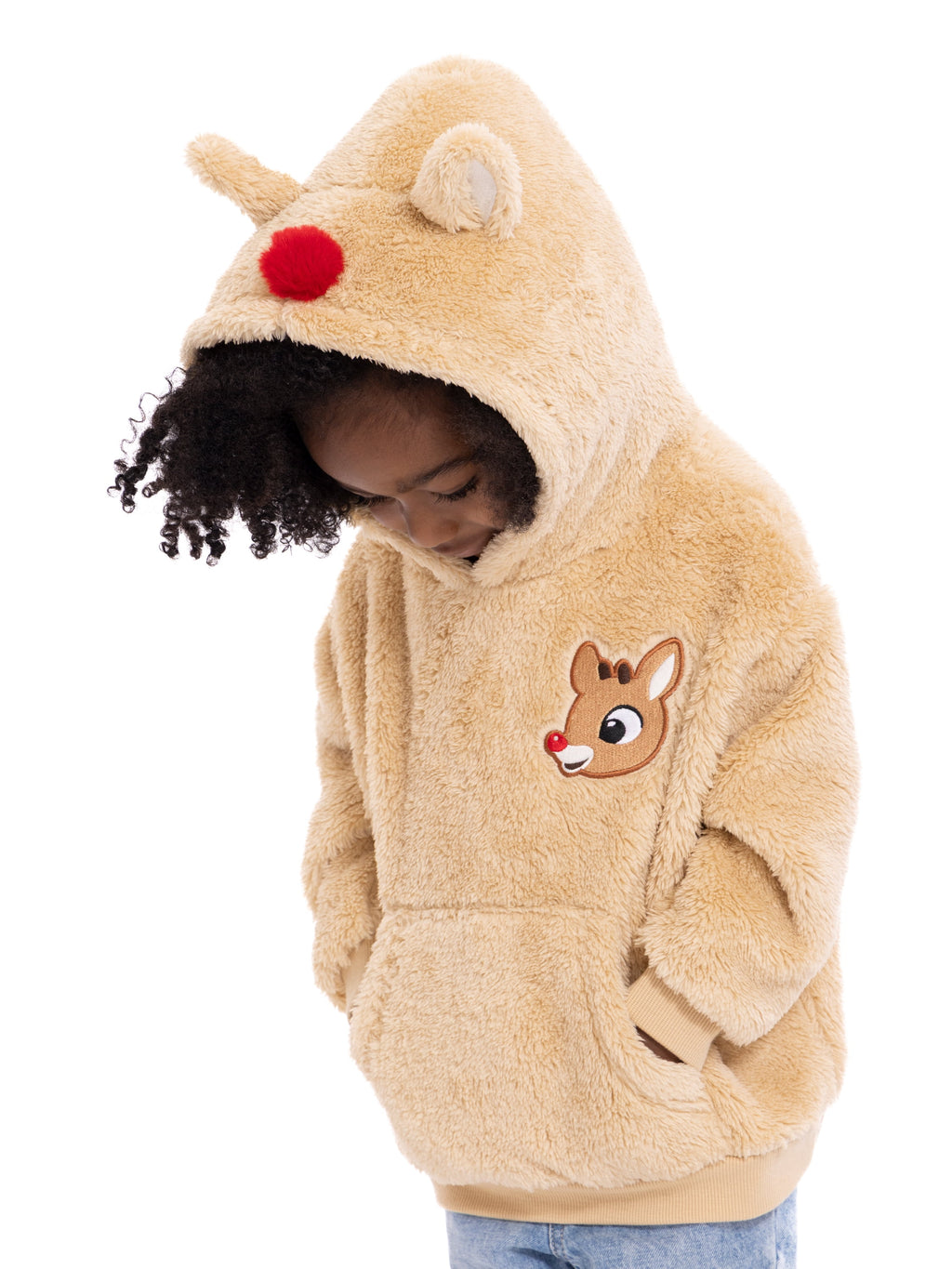 Rudolph the Red-Nosed Reindeer Toddler Girls Plush Cosplay Hoodie, Sizes 12M-5T