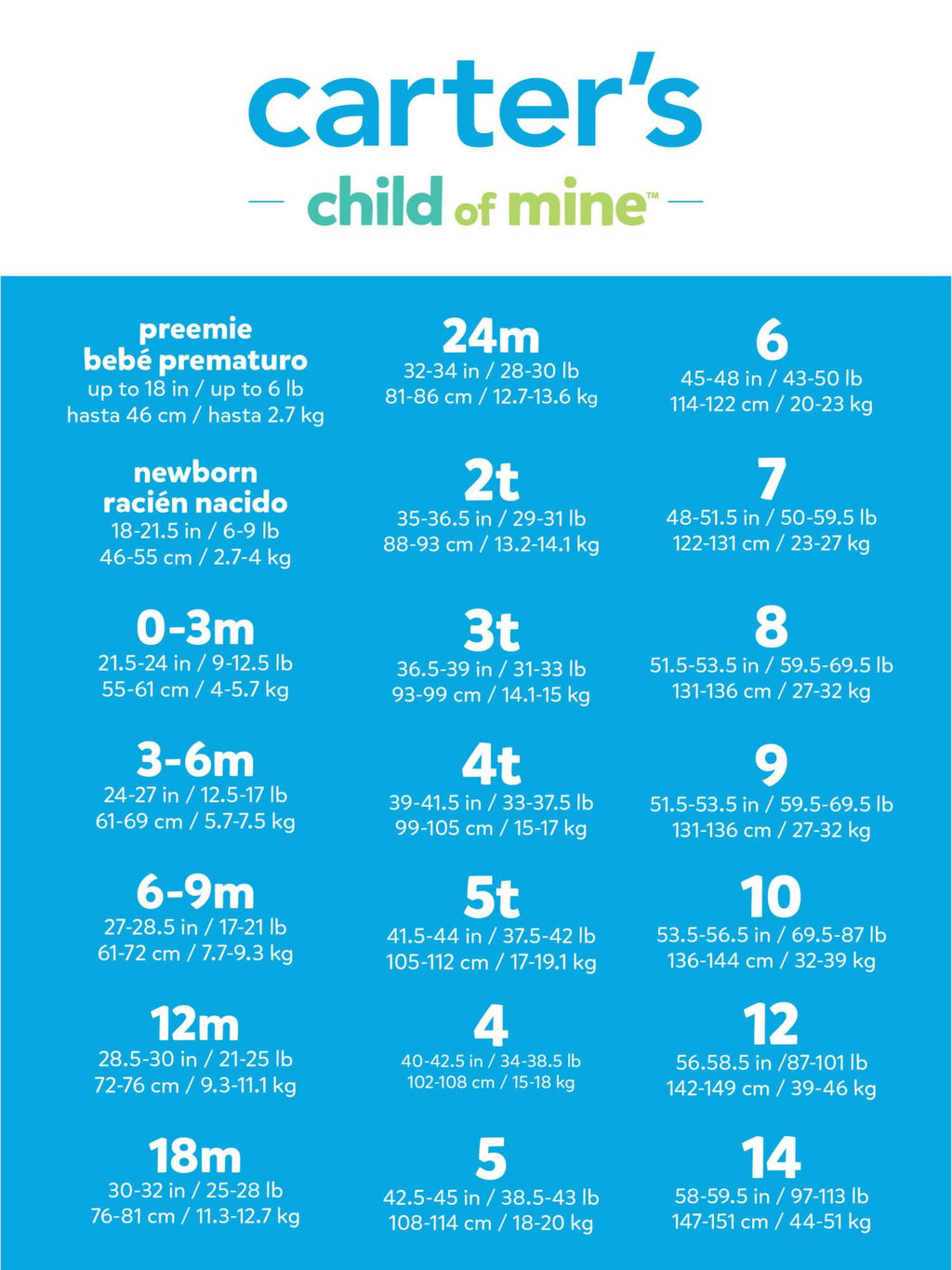 Carter's Child of Mine Baby and Toddler Pajama, 2-Piece, Sizes 12M-5T