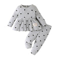 yillto Toddler Girls 2 Piece Set Crew Neck Print Long Sleeve Pullover Top Stretch Waist Straight Leg Pants Set